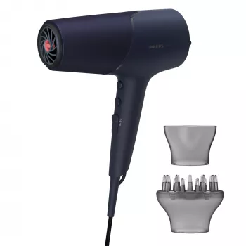 Fēns Philips 5000 sērija BHD510/00, 2300 W, 6 siltuma/6 ātruma, jonu, aukstā pūšana, koncentrators un difuzors, tumši zils, 1.8 m vads