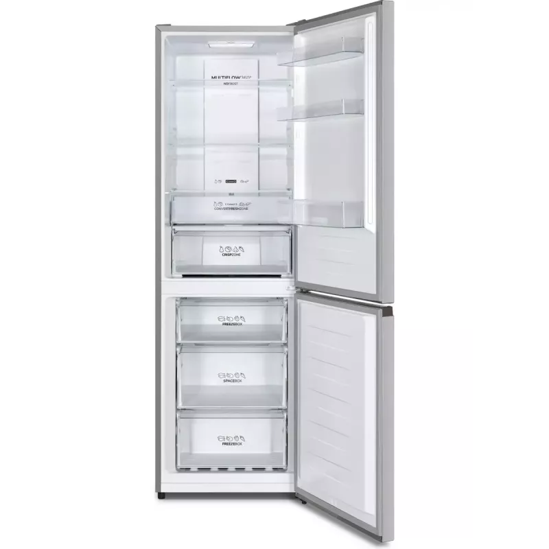 Brīvi stāvošs ledusskapis-saldētājs Gorenje NRK6192AS4, 304 L (Ledusskapis 207 L / Saldētājs 97 L), No Frost, Pelēks