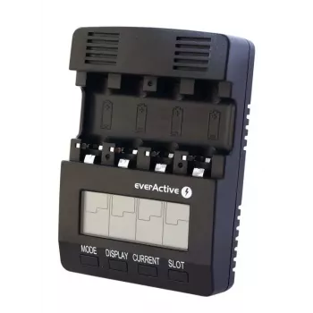 Lādētājs everActive NC-3000 — universāls AA/AAA/C/D (4 šūnas) melns, 100–240V