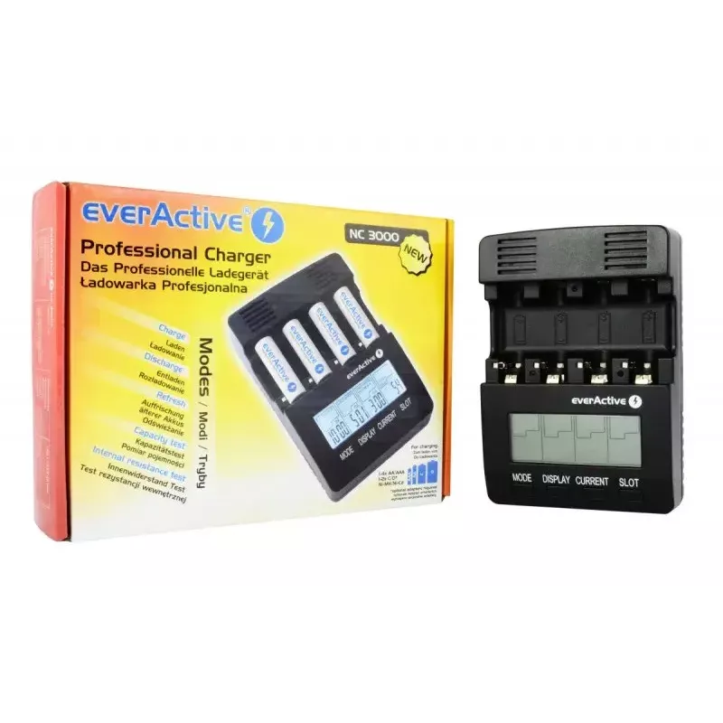 everActive NC-3000 procesora akumulatoru lādētājs AA/AAA/C/D