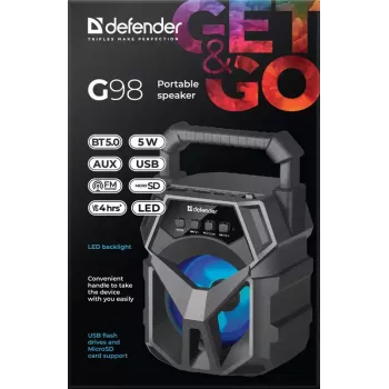 Mono portatīvais skaļrunis Defender G98 Melns