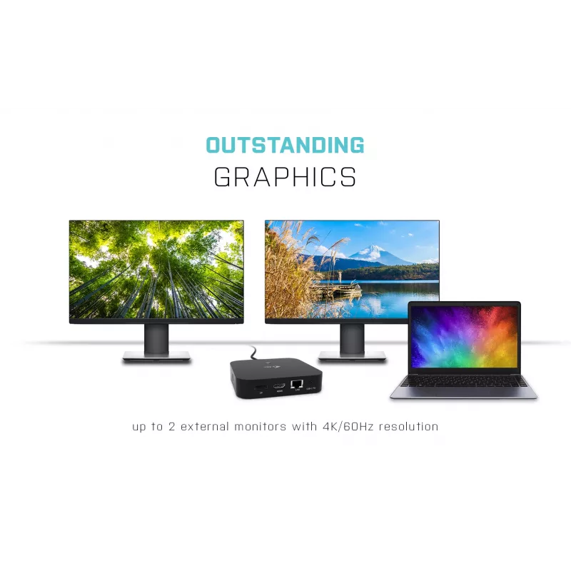 i-tec USB-C HDMI DP dokstacija ar 100 W barošanu