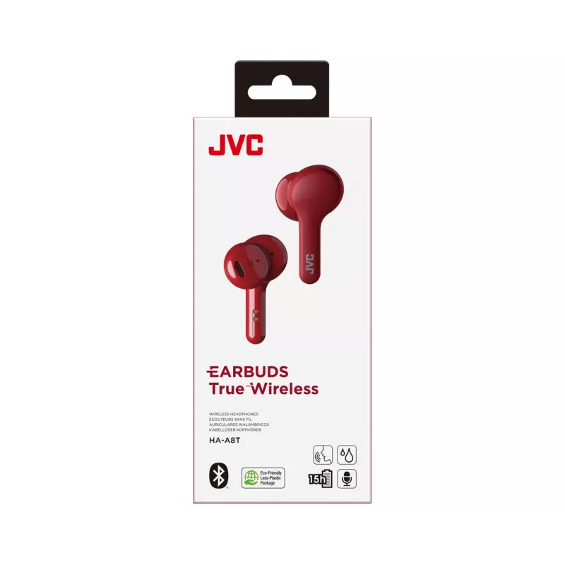 JVC HA-A8T-R Austiņas True Wireless Stereo (TWS) Iekšauss Mūzikas Bluetooth Sarkanas