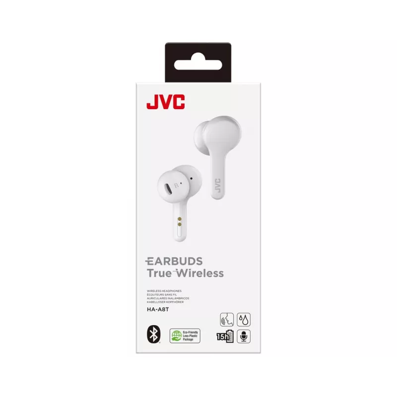 JVC HA-A8T-W Bezvadu austiņas True Wireless Stereo (TWS) Iekšauss Mūzika Baltas