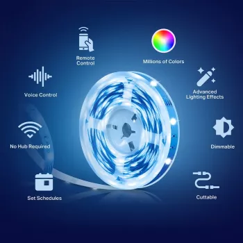TP-Link Tapo Smart Wi-Fi LED lente, universāla, 5m, 16M krāsas, iekštelpām/ārtelpām