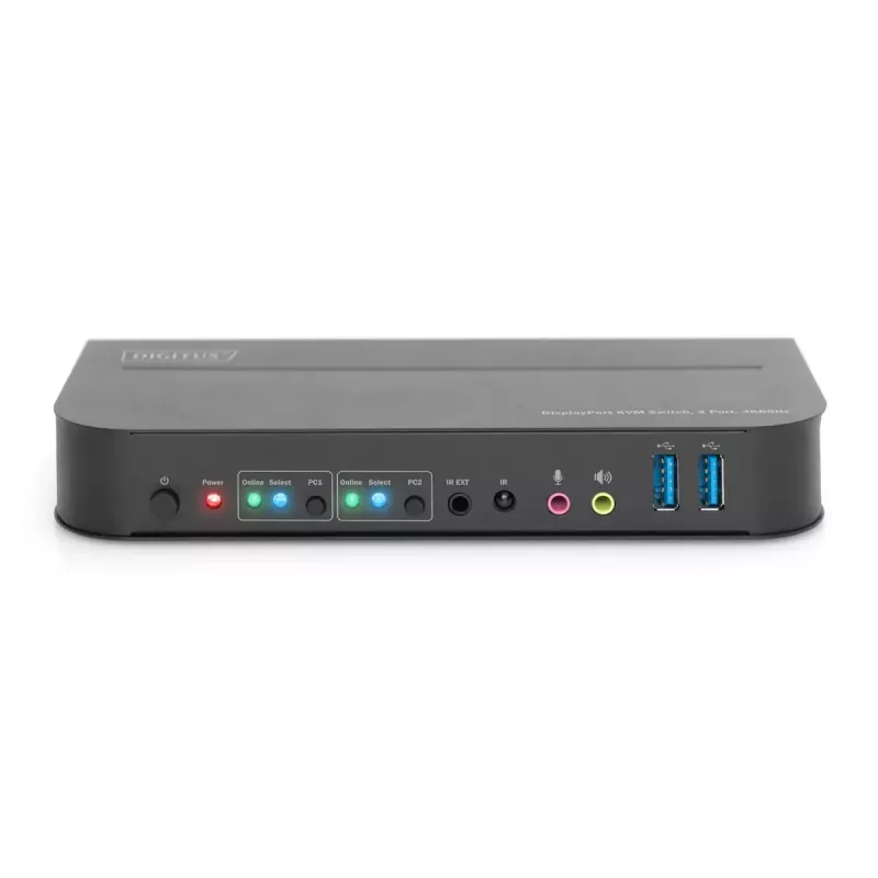 DIGITUS KVM Slēdzis, 2x1 DP, DP/HDMI Izvade, USB 4Kx2K@60Hz