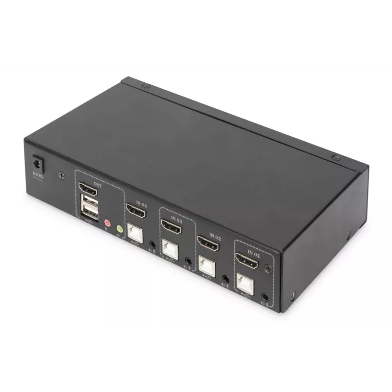 KVM slēdzis Digitus 4 portu viens displejs 4K HDMI