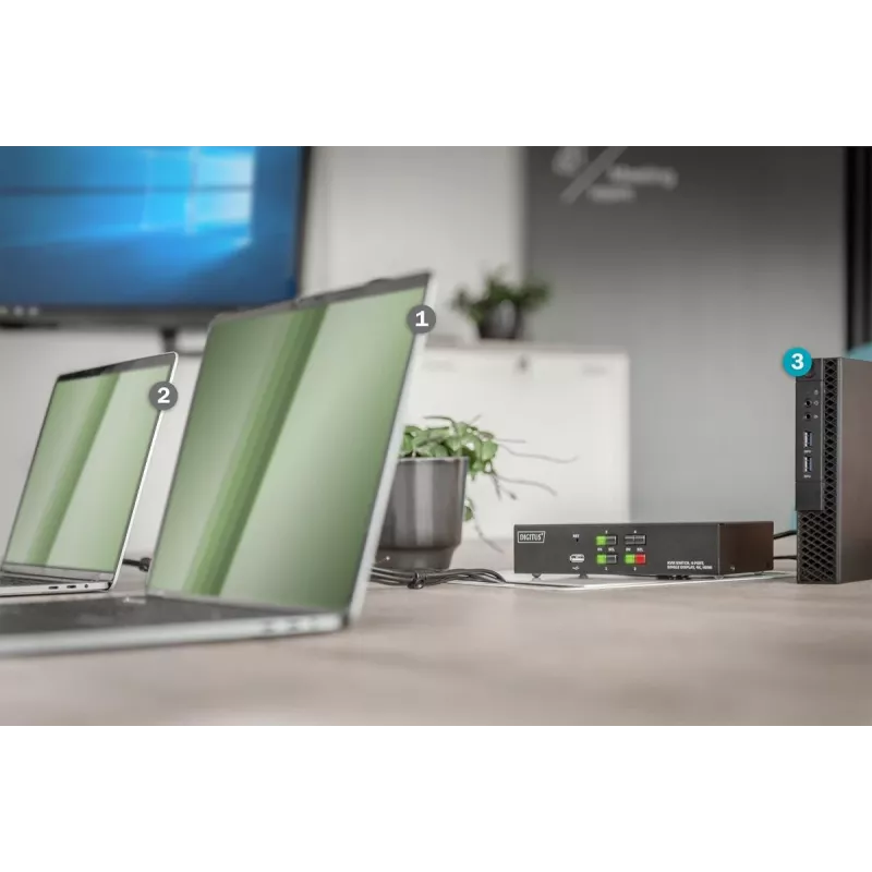 KVM slēdzis Digitus 4 portu viens displejs 4K HDMI