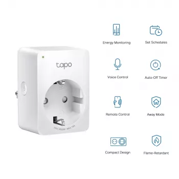 TP-Link Tapo Mini viedais Wi-Fi kontaktdakšs ar enerģijas uzraudzību