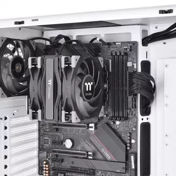 Procesora dzesētājs THERMALTAKE Toughair 510, divi 120 mm ventilatori, 4 siltuma caurules, 159.5×98.8×123.6 mm, melns