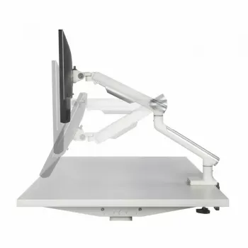 Galda stiprinājums monitoram ART RAMM L-19GD 17–32 collām, gāzes atspere, 2–9 kg, 2x USB 3.0, balts, skava