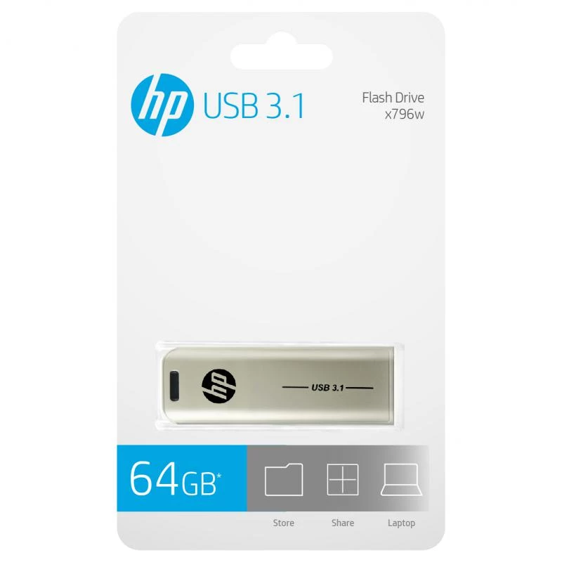 HP x796w USB zibatmiņa 64 GB USB Type-A 3.2 Gen 1 Sudrabs