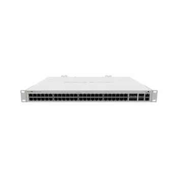 Pārvaldāms L2 Gigabitu Ethernet slēdzis MikroTik CRS354-48G-4S+2Q+RM — 48x Gigabit RJ-45, 4x SFP+, 2x QSFP+, 10G, statīvā montējams