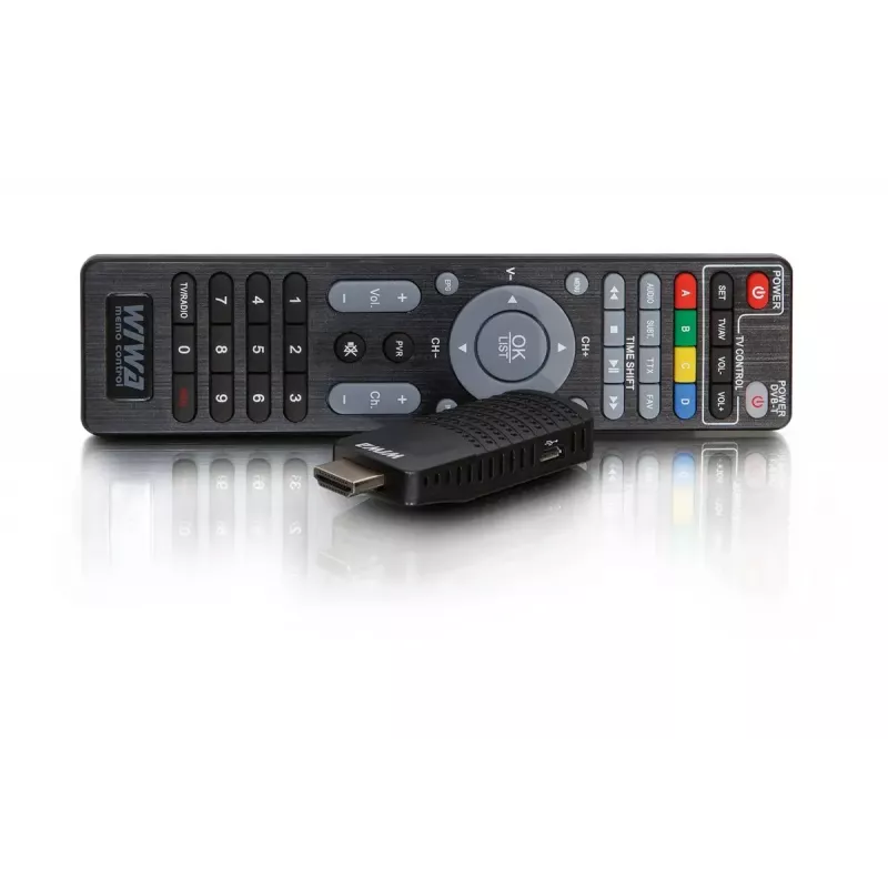 WIWA H.265 MINI DVB-T/DVB-T2 uztvērējs, H.265/HEVC, Full HD 1080p, HDMI, mini USB, PVR, melns