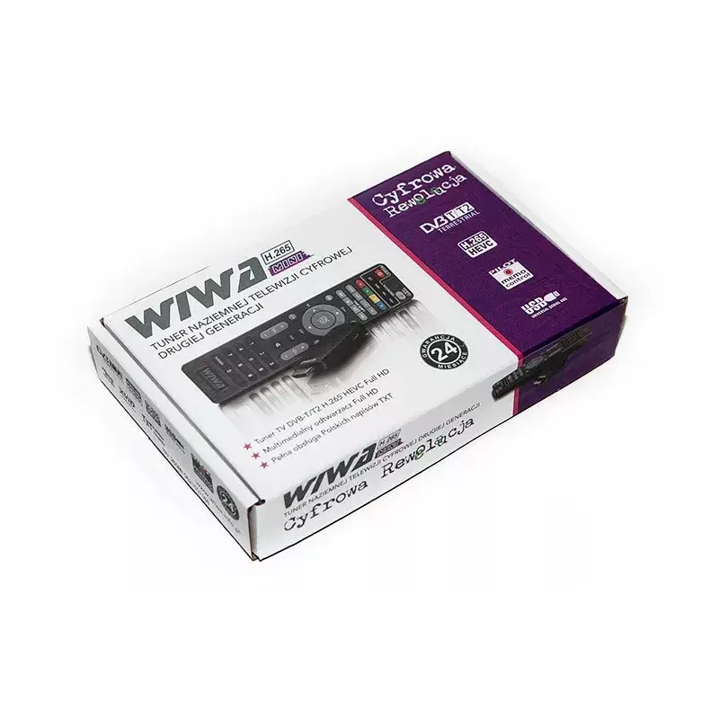 WIWA H.265 MINI DVB-T/DVB-T2 uztvērējs, H.265/HEVC, Full HD 1080p, HDMI, mini USB, PVR, melns