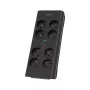 Philips SPN7080BA/60 pārsprieguma aizsargs Melns 8 AC kontaktligzdas 2 m