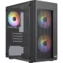 Aerocool HEXFORMBKV2 Micro-ATX PC korpuss ar 3 FRGB ventilatoriem melns
