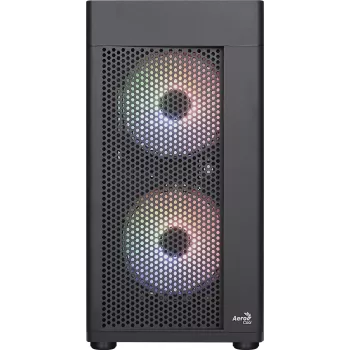 Aerocool HEXFORMBKV2 Micro-ATX PC korpuss ar 3 FRGB ventilatoriem melns