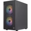 Aerocool HEXFORMBKV2 Micro-ATX PC korpuss ar 3 FRGB ventilatoriem melns