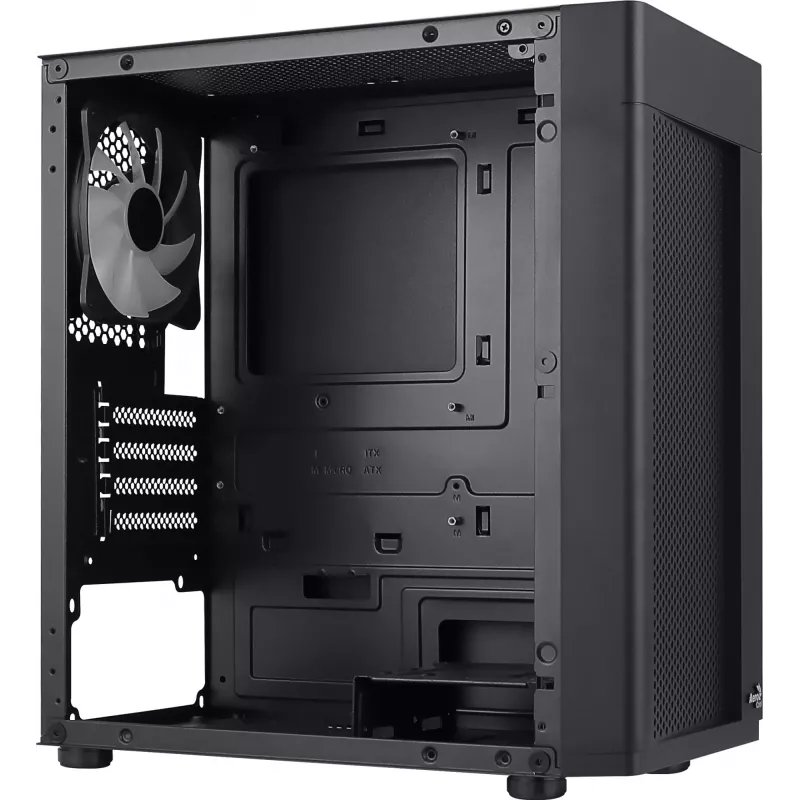 Aerocool HEXFORMBKV2 Micro-ATX PC korpuss ar 3 FRGB ventilatoriem melns