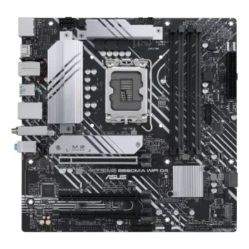 Mātesplate ASUS PRIME B660M-A WIFI D4 — Intel B660, LGA 1700, micro ATX, DDR4, 4 DIMM, Wi‑Fi 6, 2x M.2