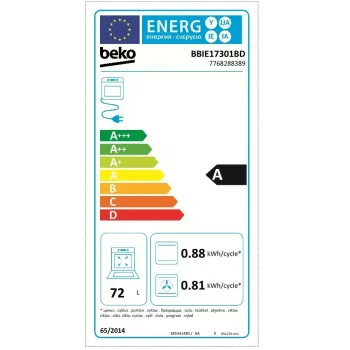 Iebūvējamā elektriskā cepeškrāsns BEKO BBIE17301BD, 72 L, konvekcija, grils, tvaika tīrīšana, nerūsējošais tērauds