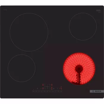 Bosch Serie 6 PKE611FP2E elektriskā keramikas plīts virsma, iebūvējama, 60 cm, 4 zonām, melna