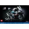 LEGO Technic motocikla modelis BMW M1000RR 42130 ar detalizētu dzinēju un darba balstiekārtu