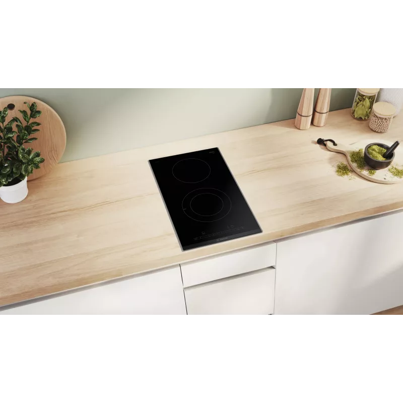 Bosch Serie 6 PKF375FP2E keramikas plīts virsma, melna, iebūvējama, 30 cm, 2 zonas