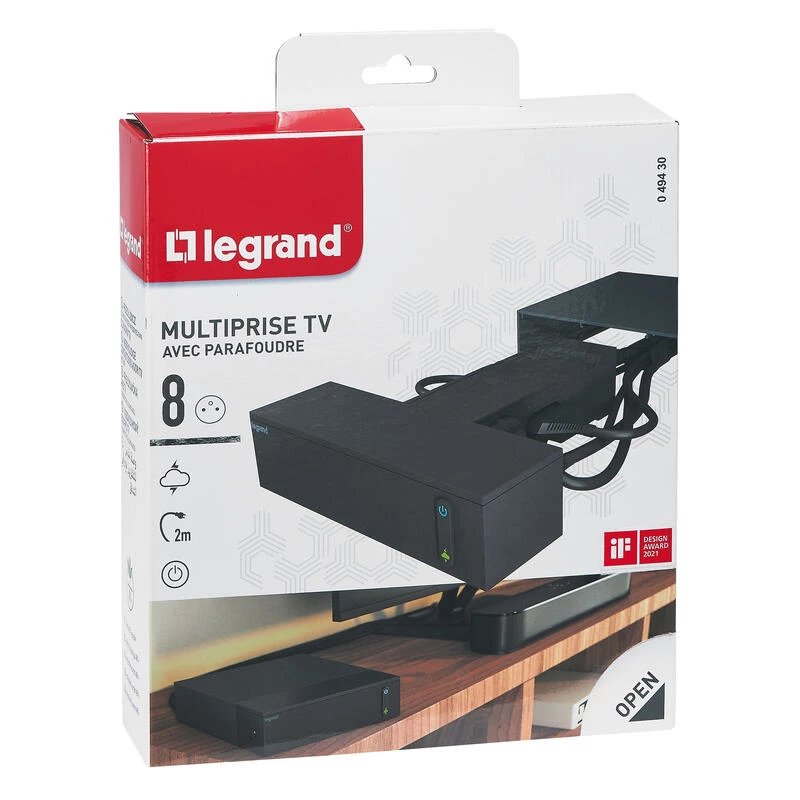 Legrand 049430 pagarinātājs 2 m 8 kontaktligzdas Melns