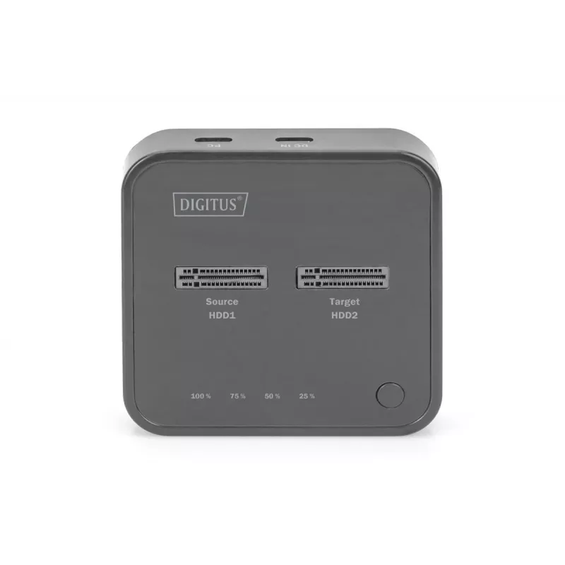 Digitus Dual M.2 NVMe SSD Docking Station ar USB-C un bezsaistes klonēšanas funkciju