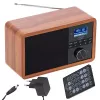 Pārnēsājams radio Adler AD 1184 ar DAB+/FM/AM digitālo uztvērēju, Bluetooth 5.0, 15W, SD/USB, modinātājpulksteni, melns/koks