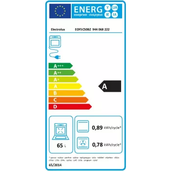 Iebūvējamā elektriskā cepeškrāsns Electrolux EOF5C50BZ, 65 L, katalītiskā tīrīšana, 8 programmas, A klase, melna