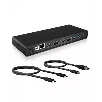 ICY BOX IB-DK2245AC USB 3.2 Gen 1 Type-C dokstacija, melna
