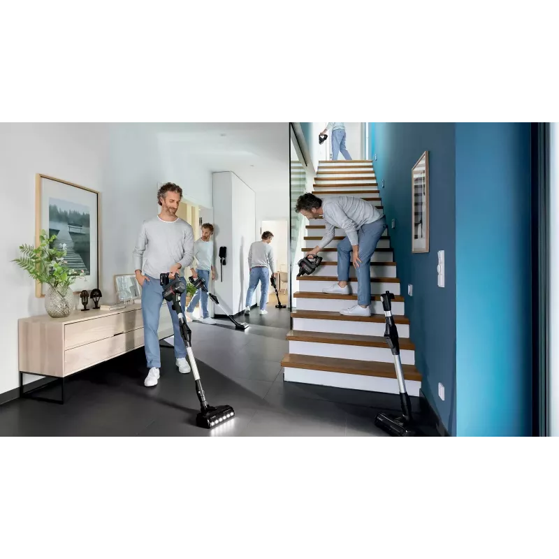 Bosch BBS712A bezvadu putekļsūcējs 2-in-1 stieņveida putekļsūcējs, sauss tīrīšanai, bez maisa, 0.3 L, grafīts