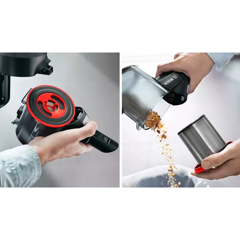 Bosch BBS712A bezvadu putekļsūcējs 2-in-1 stieņveida putekļsūcējs, sauss tīrīšanai, bez maisa, 0.3 L, grafīts