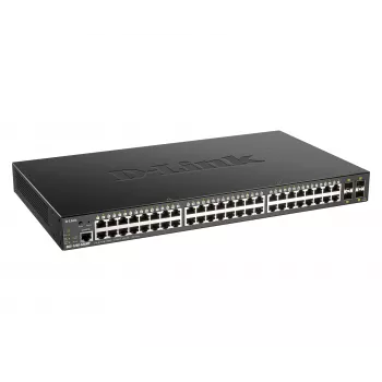 D-Link 48-portu Gigabit Smart Managed Slēdzis ar 4 x 10G SFP+, 370W PoE