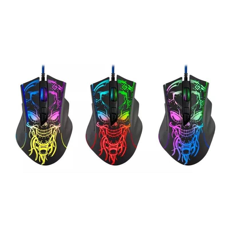 Spēļu pele DEFENDER BULLETSTORM GM-928 — optiskā, 7200 DPI, abpusēja, 6–7 pogas, USB Type-A, melna