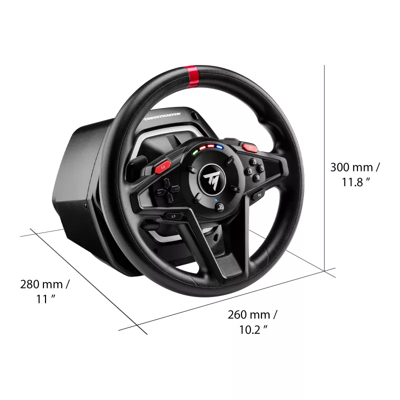 Thrustmaster T128 Black USB stūre + Pedāļu komplekts Analogs PC, PlayStation 4, PlayStation 5