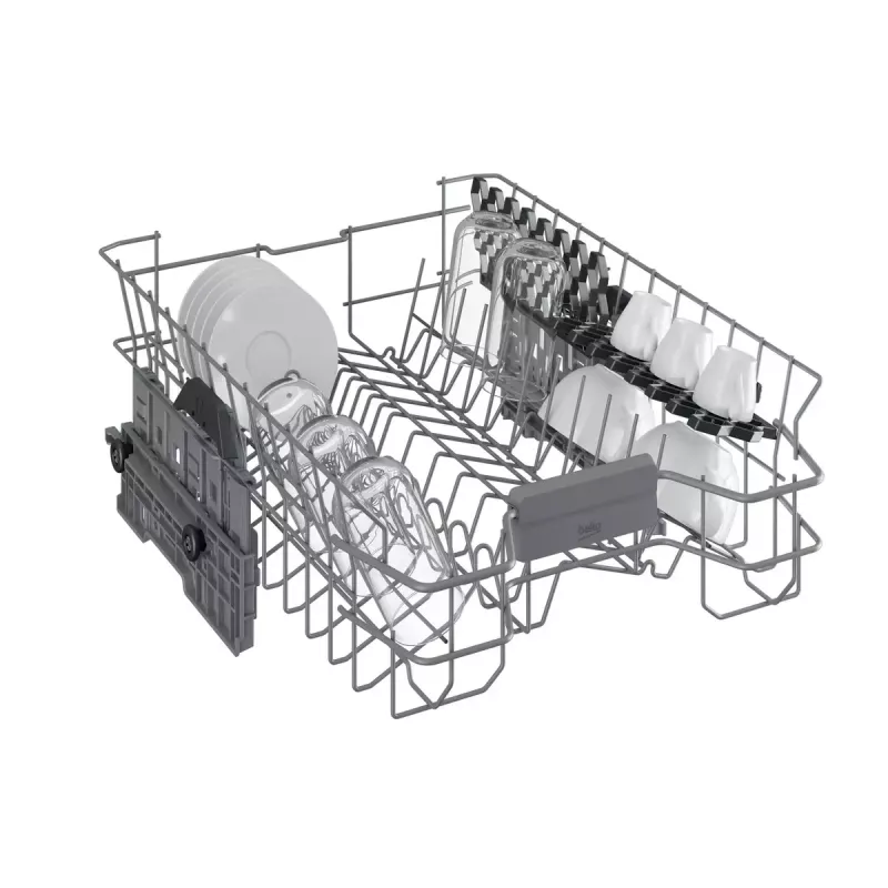 Šaurā trauku mazgājamā mašīna Beko BDFS15020X, 10 komplekti, 45 cm, 47 dB, 5 programmas, invertora motors