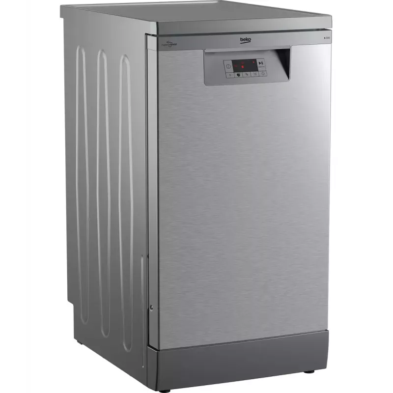 Šaurā trauku mazgājamā mašīna Beko BDFS15020X, 10 komplekti, 45 cm, 47 dB, 5 programmas, invertora motors