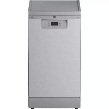 Šaurā trauku mazgājamā mašīna Beko BDFS15020X, 10 komplekti, 45 cm, 47 dB, 5 programmas, invertora motors