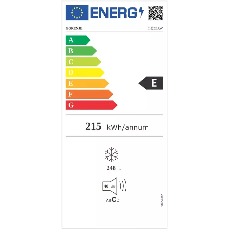 Gorenje FH25EAW Saldētava Lāde 248 L Balta