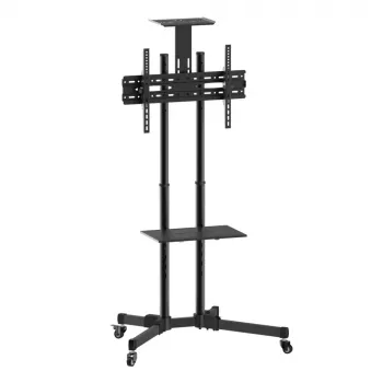 Grīdas statīvs TECHLY ICA-TR16T 37 inch–70 inch displejiem, VESA 200x200–600x400, līdz 50 kg, augstuma regulēšana, riteņi, slīpums ±10° (melns)
