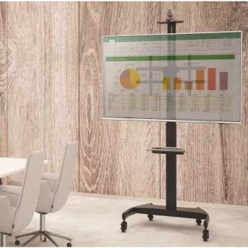Techly Steel Trolley grīdas statīvs ar regulējamu augstumu, TV no 60'' līdz 100''