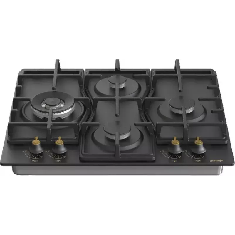 Gorenje GW6D42CLB iebūvējamā gāzes plīts virsma, melna, 60 cm, 4 degļi