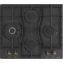 Gorenje GW6D42CLB iebūvējamā gāzes plīts virsma, melna, 60 cm, 4 degļi