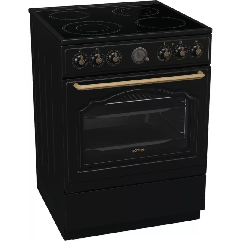 Gorenje GECS6B71CLB Brīvi stāvoša plīts Elektriskā keramikas virsma Melna