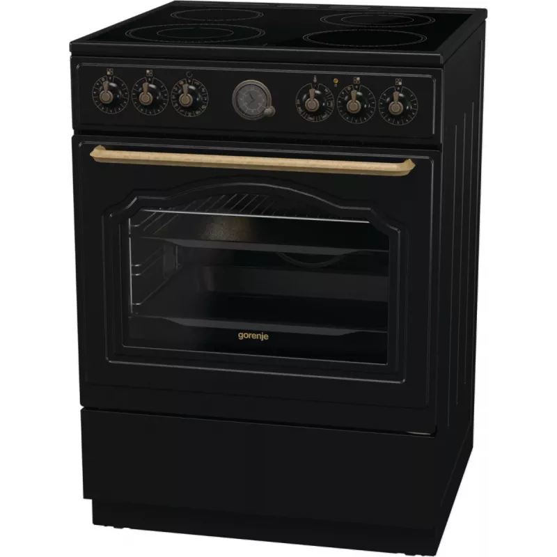 Gorenje GECS6B71CLB Brīvi stāvoša plīts Elektriskā keramikas virsma Melna