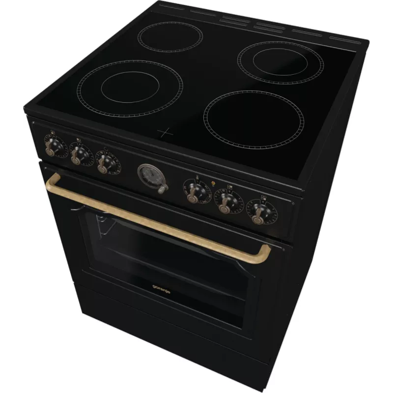 Gorenje GECS6B71CLB Brīvi stāvoša plīts Elektriskā keramikas virsma Melna